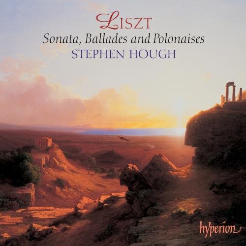 CD cover featuring a sunset landscape and text: Liszt, Stephen Hough.