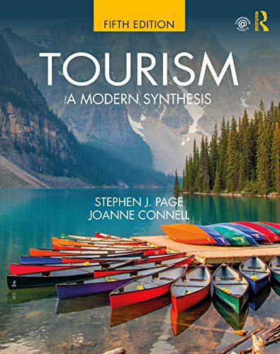 Book cover: “Tourism: A Modern Synthesis” with canoes on a lake.