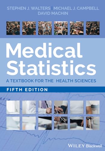 Textbook cover: "Medical Statistics," fifth edition, with healthcare imagery.