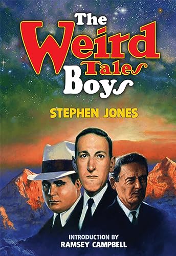 Book cover: "The Weird Tales Boys" featuring three men in a landscape.
