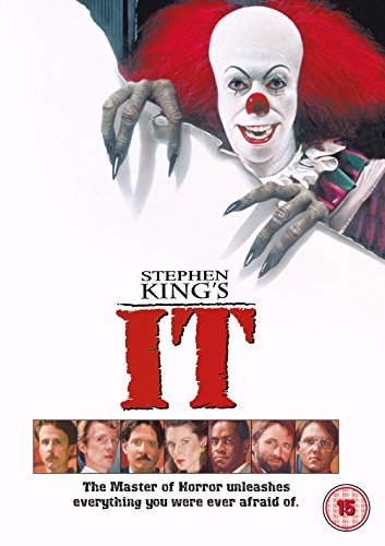 DVD cover featuring Pennywise the clown and a row of young men's faces.