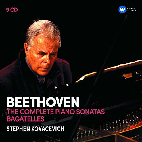 Pianist Stephen Kovacevich playing a grand piano on a dark background.