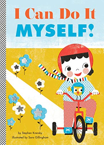 Book cover showing a child in a red helmet riding a tricycle.