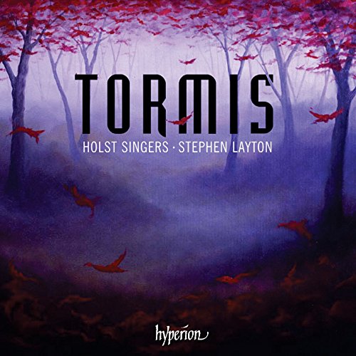 Album cover of "Tormis" by Holst Singers, features purple forest with red leaves.