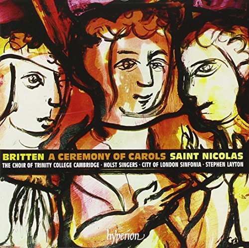 "CD cover with abstract illustration of three faces and yellow and white text."