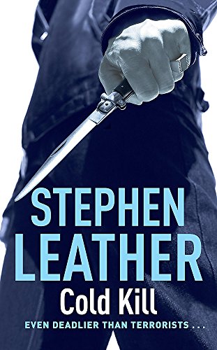 Book cover: a gloved hand holding a knife, dark blue background.