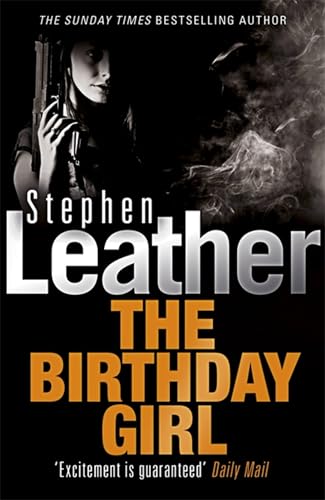Book cover: woman holding a gun, dark background, title “The Birthday Girl”.