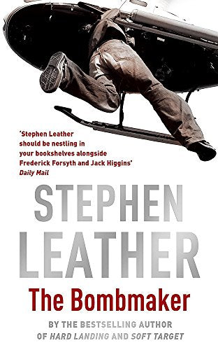 Book cover: man falling from helicopter, title "The Bombmaker" in large white text.
