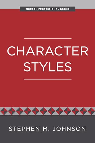 Red book cover with white text reading “Character Styles” and author’s name.