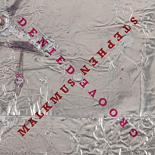 Album cover for Stephen Malkmus’ “Groove Denied” with abstract silver texture.