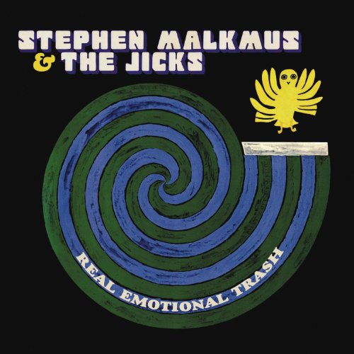 Album cover for Stephen Malkmus & The Jicks’ “Real Emotional Trash” with spiral design.