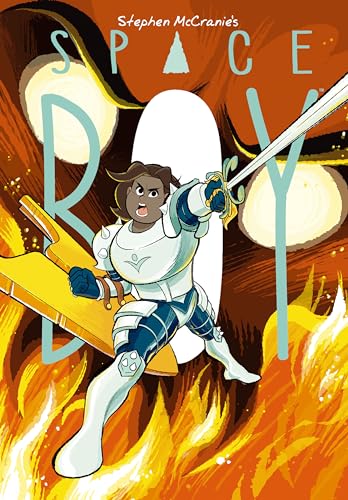 Space Boy Volume 18 cover: armored figure with sword against fiery background.