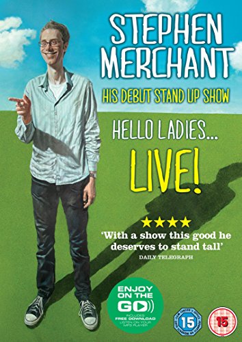 Stephen Merchant on DVD cover for his stand-up show, "Hello Ladies Live.