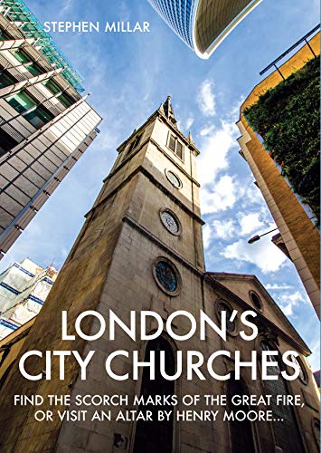 Book cover featuring a tall church steeple against a blue sky and city buildings.