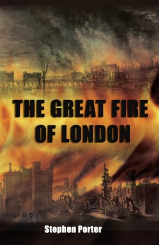 Book cover depicting a burning 17th-century London cityscape.