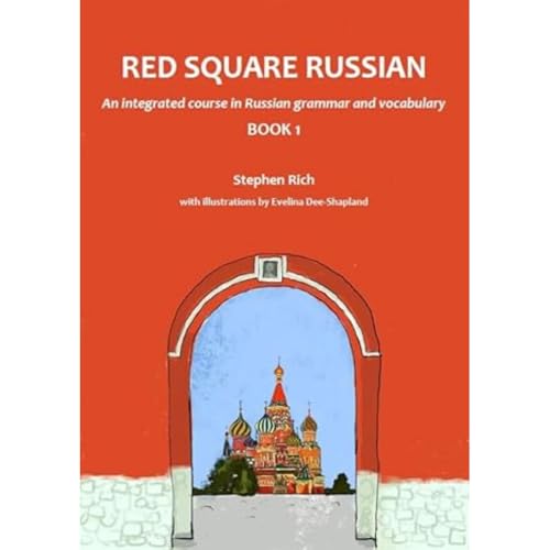 Book cover for Red Square Russian Book 1 showing an archway and Saint Basil's Cathedral.