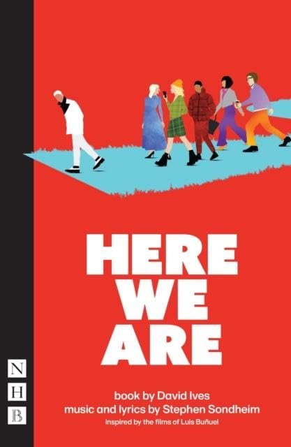 Red book cover with silhouetted figures walking on a blue wave.