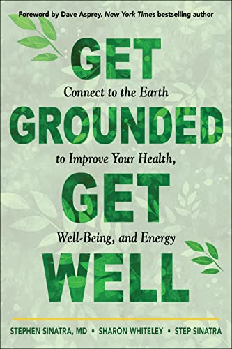 Book cover titled Get Grounded, Get Well with green leaf-patterned text on light background.