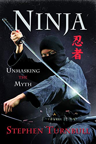 Book cover: Ninja in black mask wielding a katana sword.