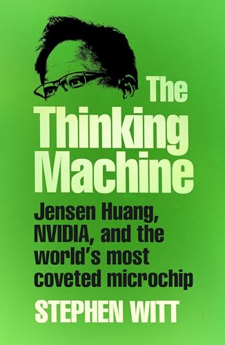 Book cover with a green background, featuring a partial portrait of Jensen Huang.