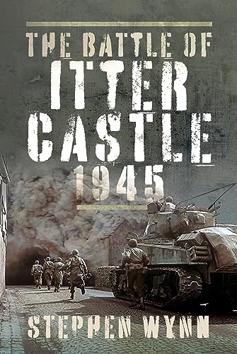 Book cover depicting soldiers and a tank amidst smoke, 1945.