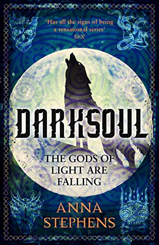 Book cover: "Darksoul" with a wolf silhouette against a swirling moon.
