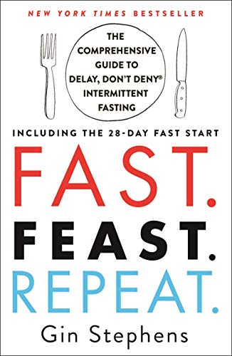 Book cover for Fast. Feast. Repeat. by Gin Stephens featuring a fork and knife.