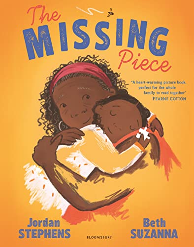 Book cover: “The Missing Piece” depicts a child being held by an adult.