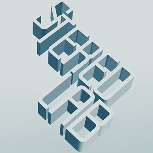 Blue 3D extruded text reading Stereolab set against a light grey background.