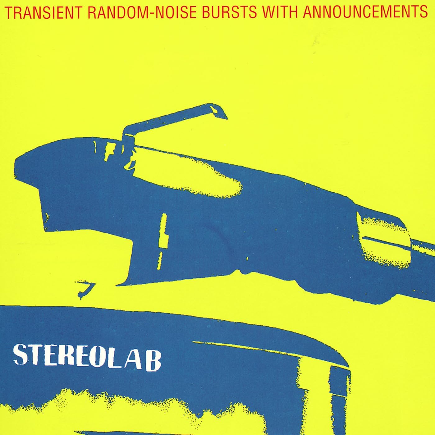 Album cover with blue record player arm graphic on a bright yellow background.