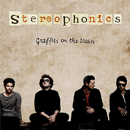 Stereophonics album cover: band photo with textured, beige background.
