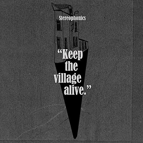 Stereophonics album cover, black and white illustration of a house shape.