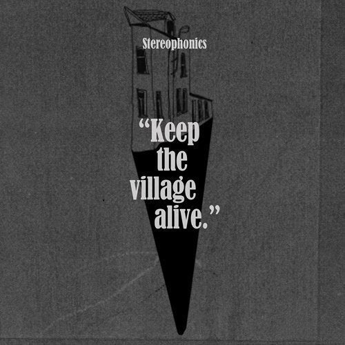 CD cover: sketched building sinking into black, text “Keep the village alive.”