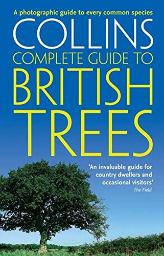Book cover titled Collins Complete Guide to British Trees featuring a tree against blue sky.