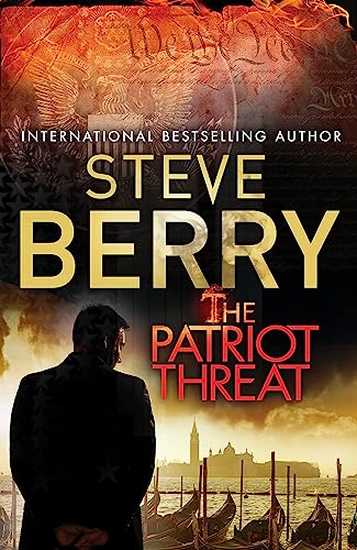Book cover: man in suit, Venice skyline, eagle emblem, red title.