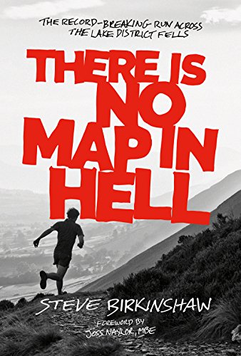Book cover showing a runner on a mountain trail with large red title text.