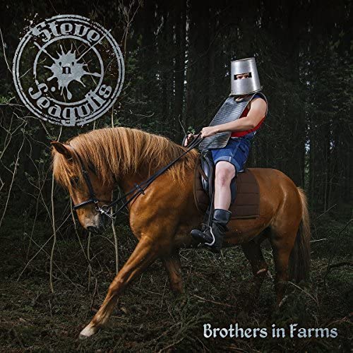 CD cover: knight on horseback in a field, with circular logo.