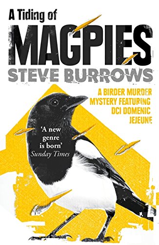 Book cover: magpie illustration with bold yellow and black text.