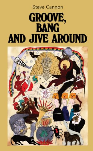 Book cover with colorful, surreal illustration of figures and objects.