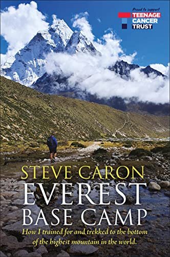 Book cover showing snowy mountains, a hiker, and title "Everest Base Camp".