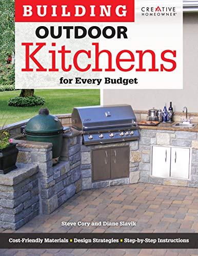 Book cover featuring a built-in outdoor kitchen with grill and stone countertop.