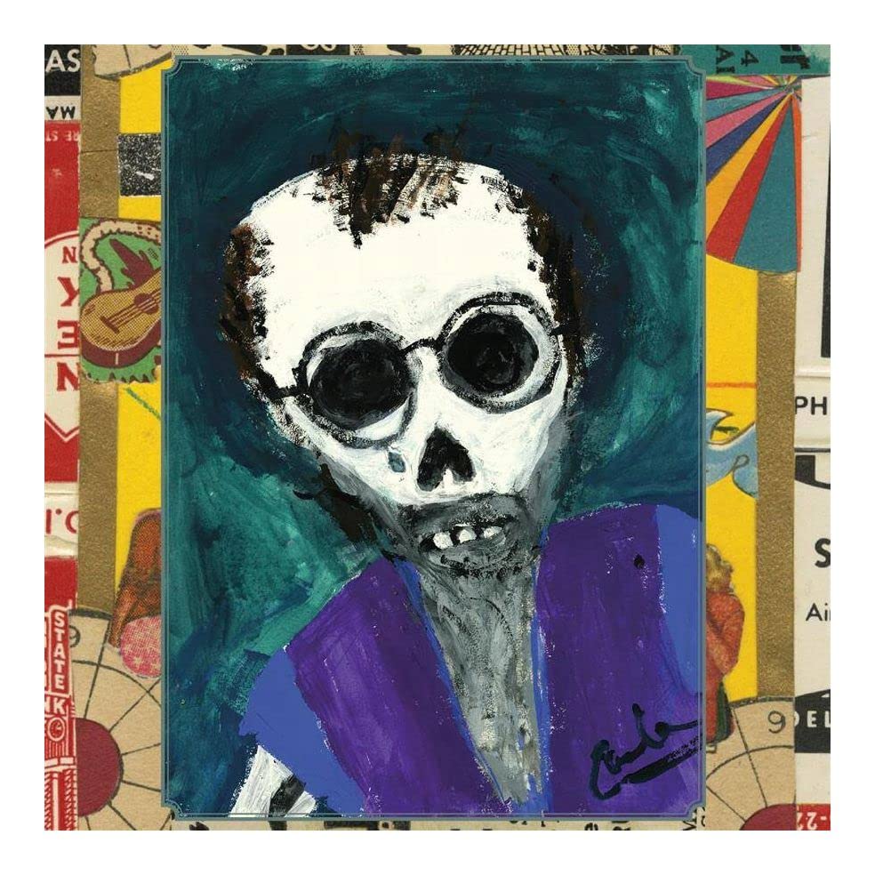 Painted skull with sunglasses, album cover for Steve Earle’s “Saint Of Lost Causes.”