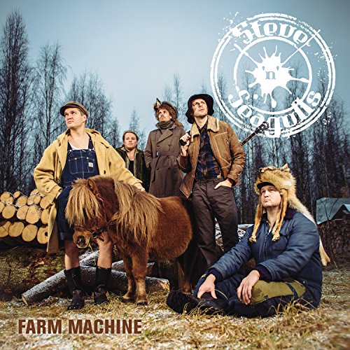Album cover: group with pony in rural setting, titled "Farm Machine".