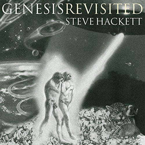 Album cover for Steve Hackett’s “Genesis Revisited I” featuring figures and space imagery.