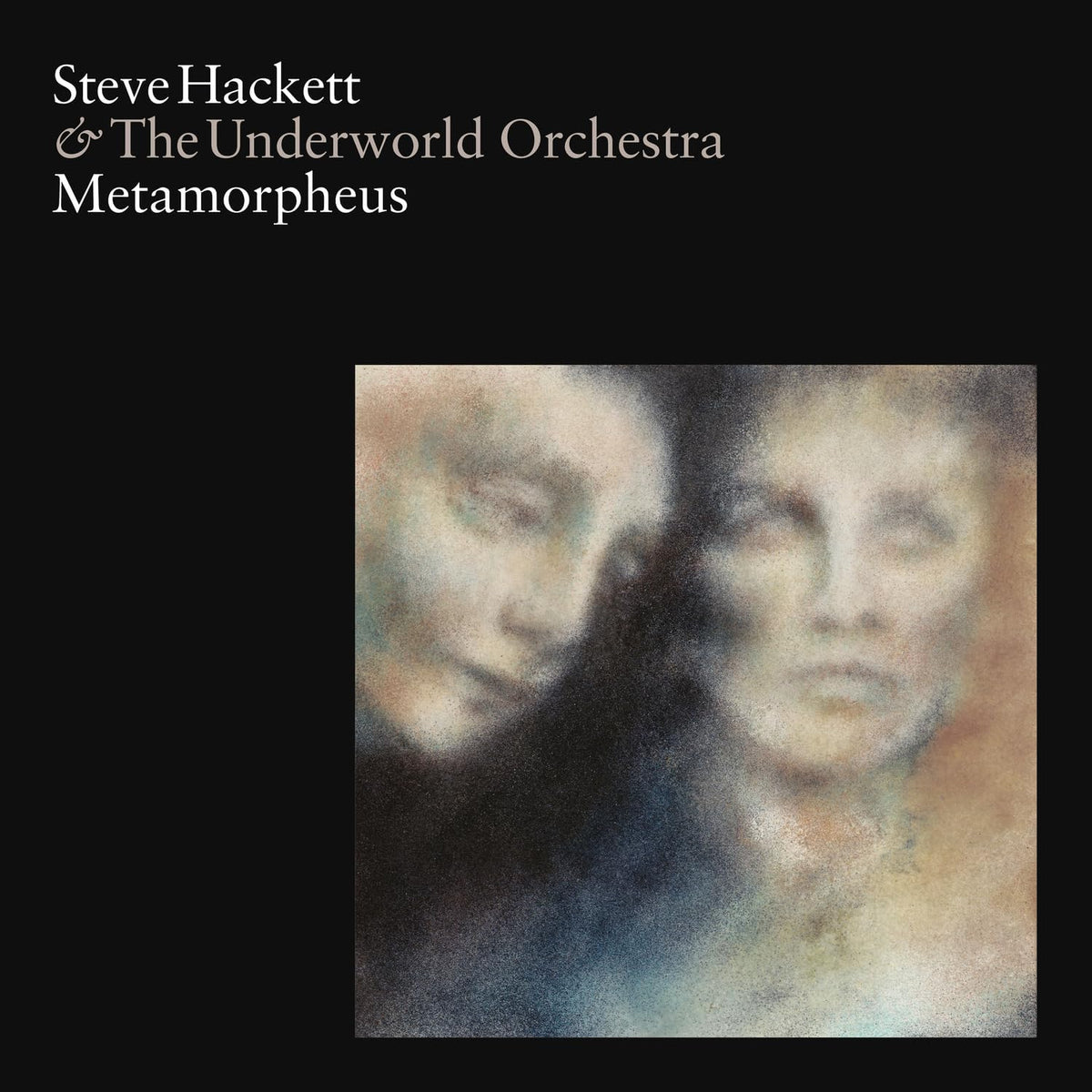 Steve Hackett’s “Metamorpheus” CD cover with blurred, dual portrait art.
