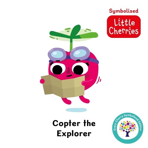 Pink cherry character wearing goggles and holding a map, illustrated.