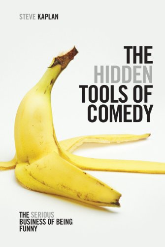 Book cover with a peeled banana and bold title: "The Hidden Tools of Comedy.