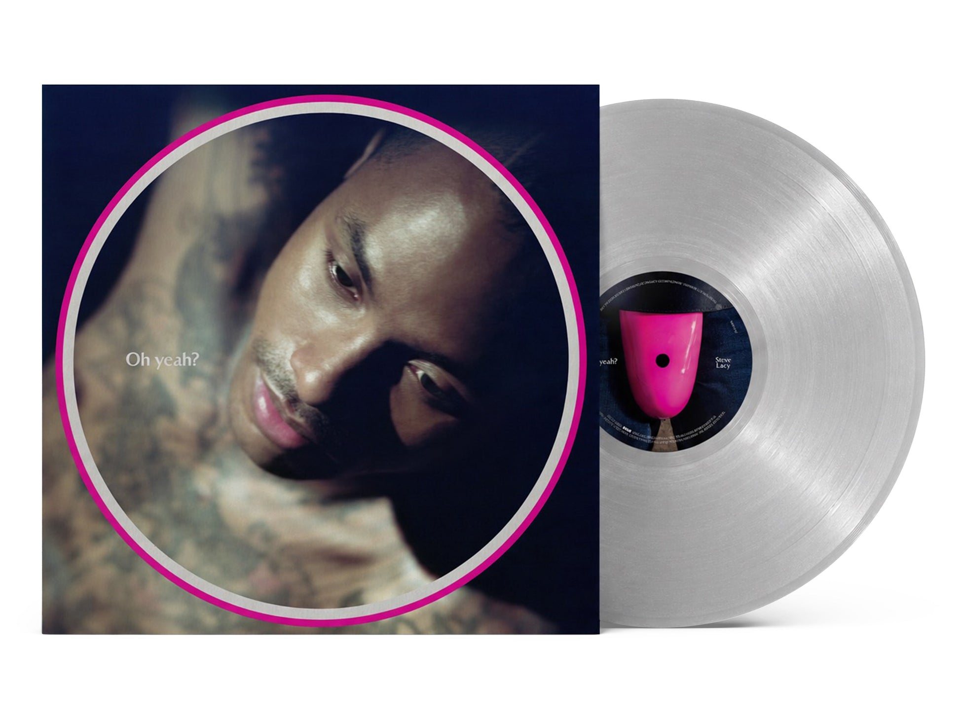 Steve Lacy’s “Oh Yeah?” grey vinyl record with portrait album cover.