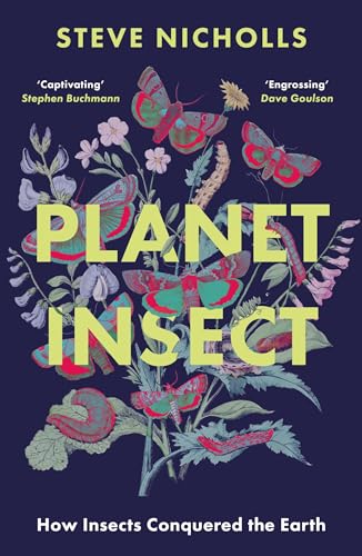 Book cover: "Planet Insect" with illustrations of colorful butterflies and caterpillars.
