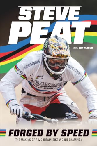 Book cover featuring mountain bike racer Steve Peat wearing a helmet and goggles.